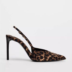Zara Leopard Print Slingback Heels
